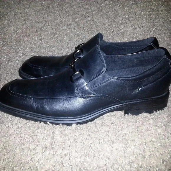 KENNETH COLE-Captain Kyd-Black Leather-Horse Bit-Business/Casual Loafers-Sz 10.5 - Picture 2 of 8